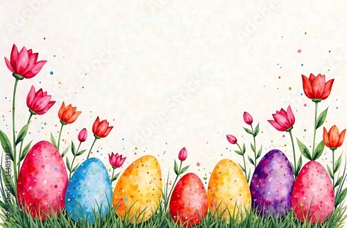 Colorful Watercolor Easter Eggs