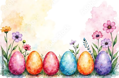 Colorful Watercolor Easter Eggs