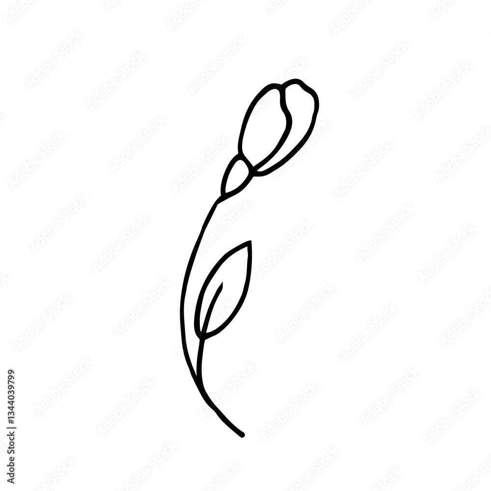 Naklejka premium single flower outline design