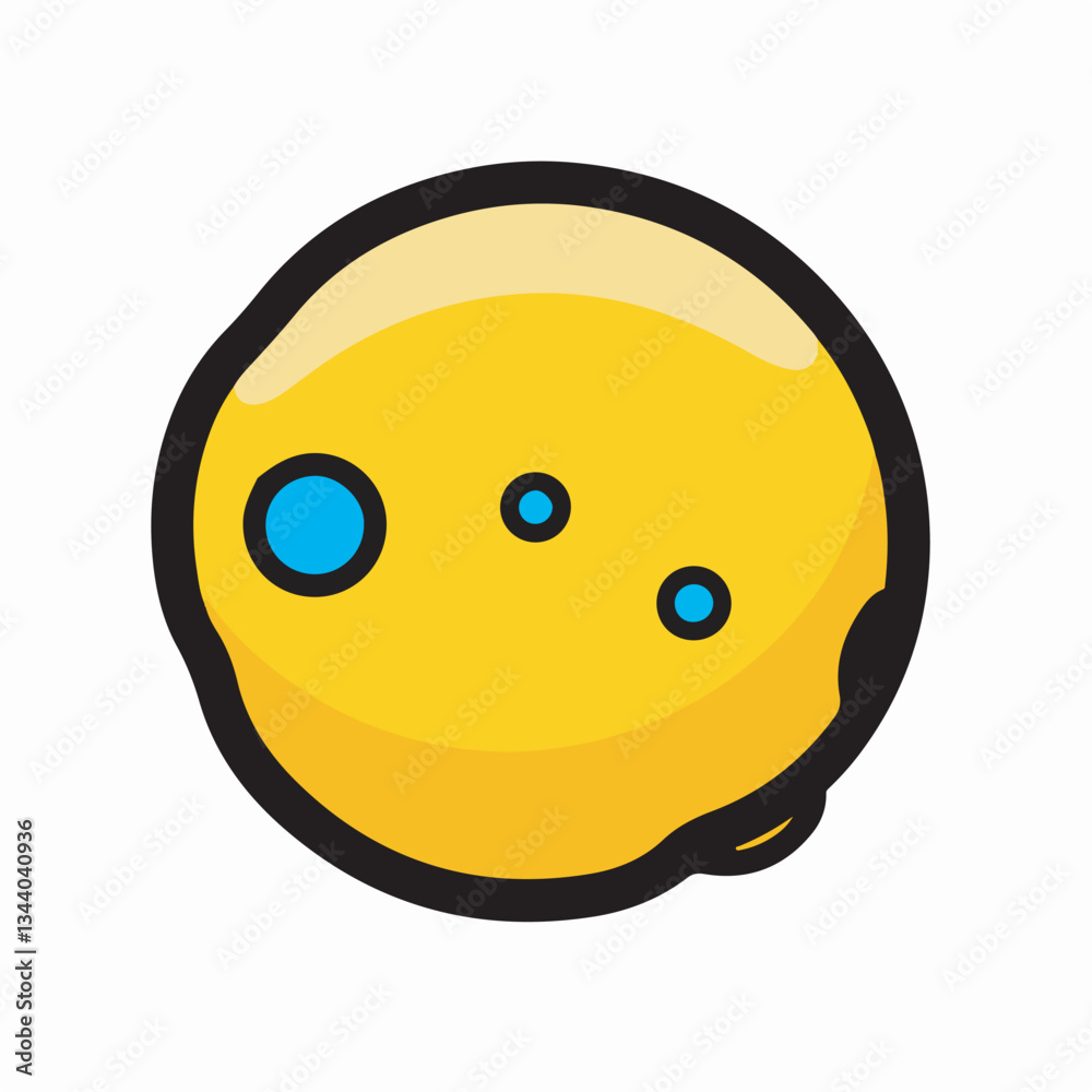 Minimalist yellow bowling ball vector illustration with three holes, ideal for sports-related designs. Minimalist yellow bowling ball vector illustration with three holes, ideal for sports-related designs.