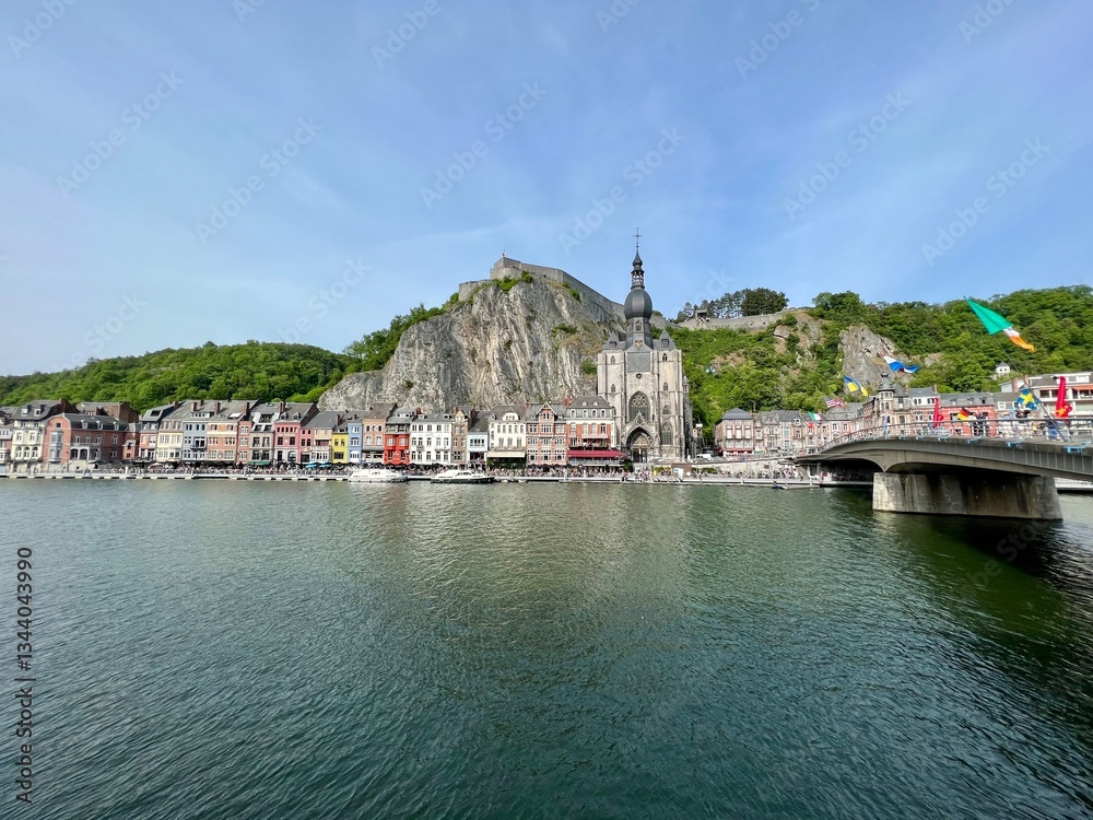 Naklejka premium Dinant, Belgium - May 29 2023: Historical center of Dinant, Belgium.