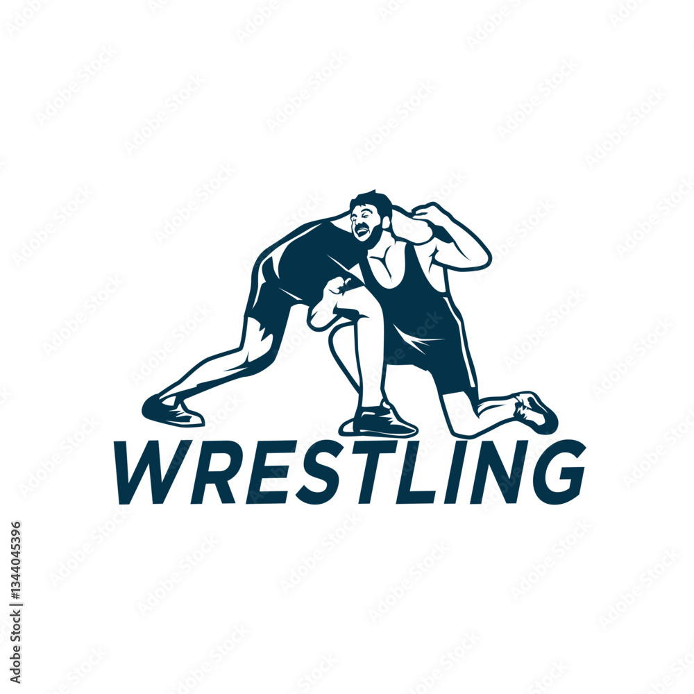 Fototapeta premium Wrestling logo template, Wrestling Sport logo vector template Pro Vector and Pro SVG