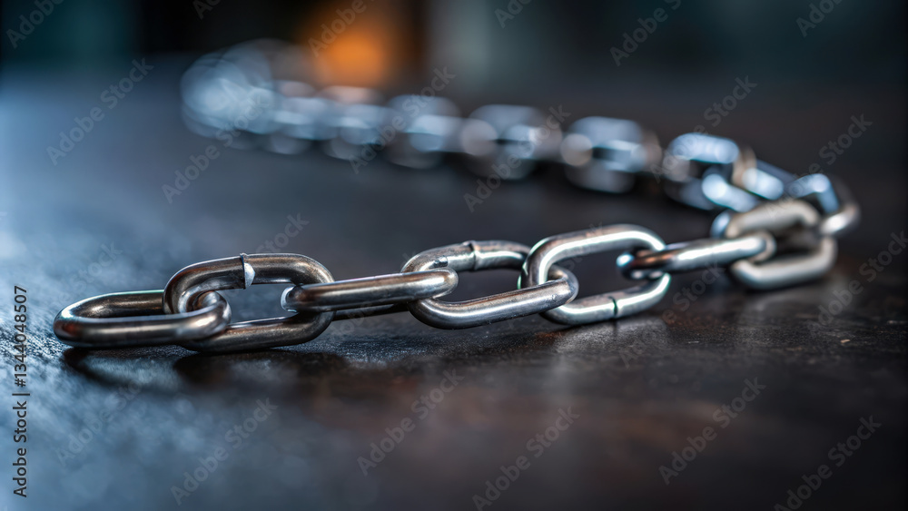 Fototapeta premium A broken chain symbolizing inadequate security measures in a digital context.