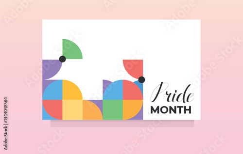 Pride Month. Colorful Rainbow Geometric Design for LGBT Support. Editable image.