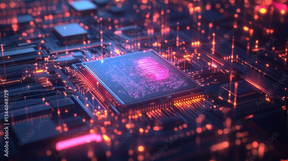 AI-Powered Quantum Computing Chip Processing Luminou AI-Powered Quantum Computing Chip Processing Luminou