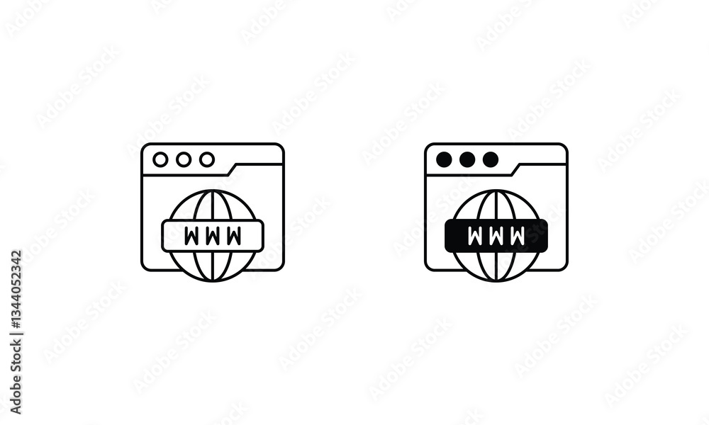 Browser vector icons set stock illustration