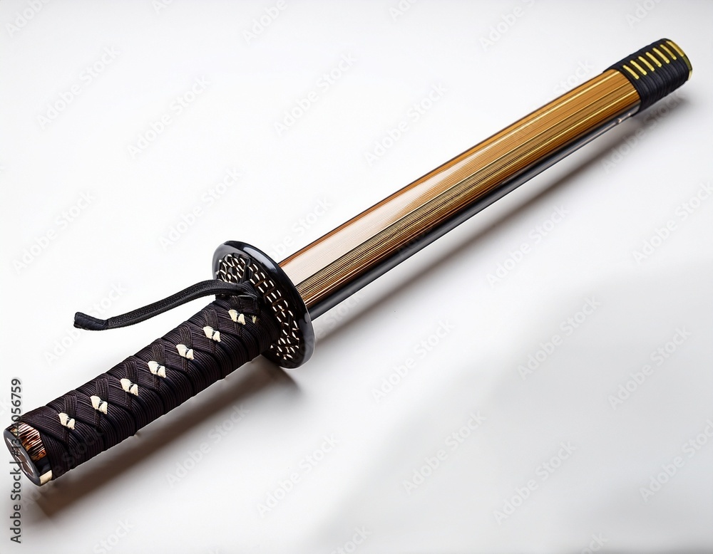 Naklejka premium japanese sword isolated on black
