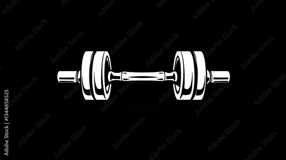 Fototapeta premium A pair of dumbbells are shown in black and white