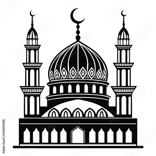 Minimalist Islamic Cultural Icon in Elegant Style