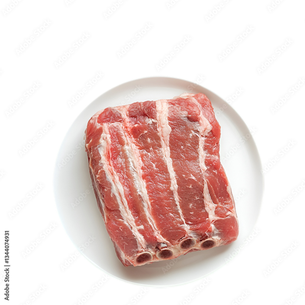Wild boar ribs meat isolated on a solid white background
Wild boar ribs meat isolated on a solid white background