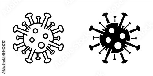 Antibacterial icon set. Bacterial and anti-virus signs, vector illustration on white background.