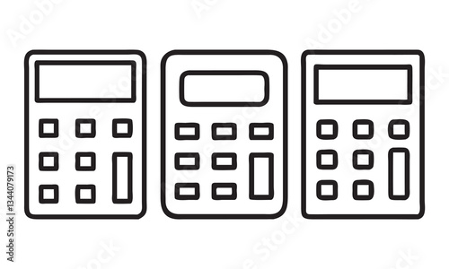 Simple Line Art Illustration of  Calculators icons set, vector illustration