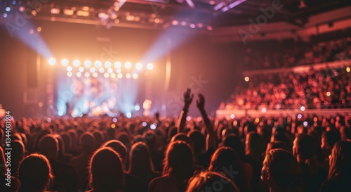 Wallpaper Mural Energetic Concert Crowd with Stage Lights and Musical Atmosphere - Entertainment, Music, and Event Background Torontodigital.ca