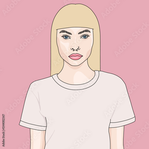 Graceful Woman with Blonde Hair Portrait