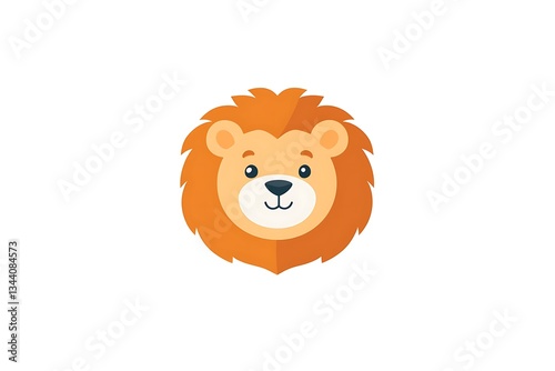 Cartoon illustration featuring the head of an adorable looking lion