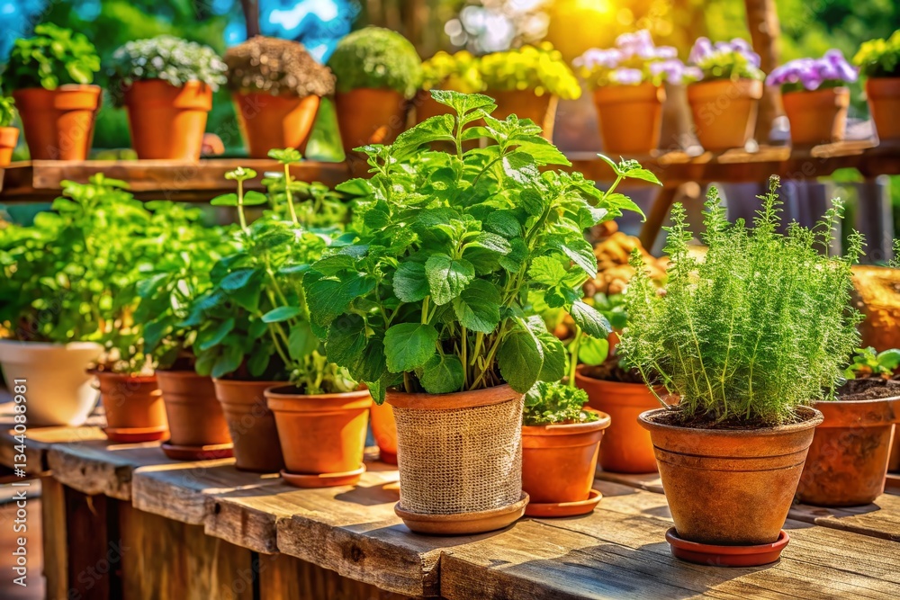 Lush Catnip Plants for Sale at Vibrant Outdoor Farmers Market Lush Catnip Plants for Sale at Vibrant Outdoor Farmers Market