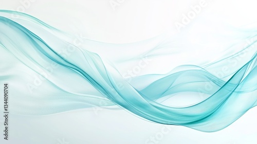 Endless seascape abstraction with soft, flowing white merging into aquamarine, symbolizing infinite aquatic calm