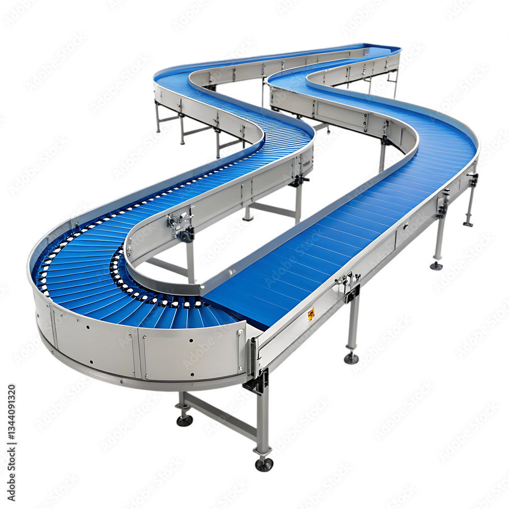 Naklejka premium Curved Conveyor Belt System