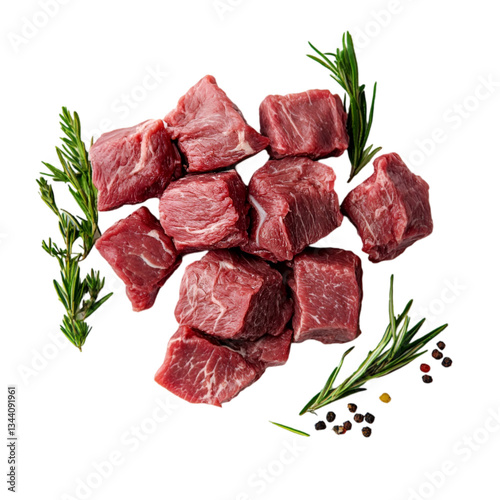 Wild boar ribs meat isolated on a solid white background
