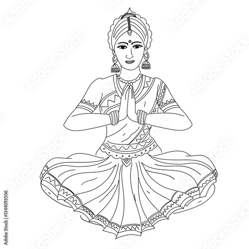 bharatanatyam dancer drawing -  Bharatanātyam is an Indian classical dance form that originated in Tamil Nadu, India.