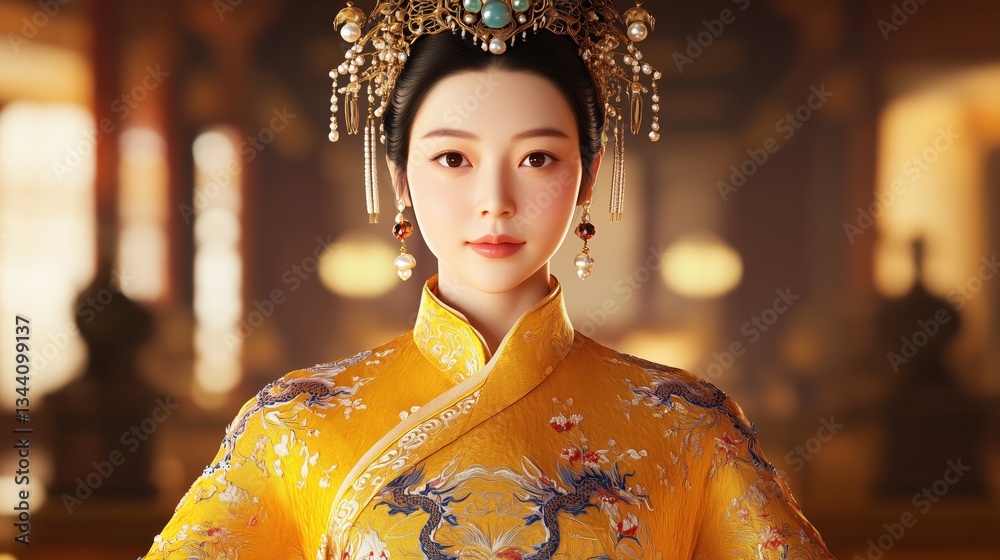 Formal Portrait Of Woman In Imperial Style Clothing Formal Portrait Of Woman In Imperial Style Clothing