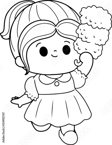cleaning character hand drawn