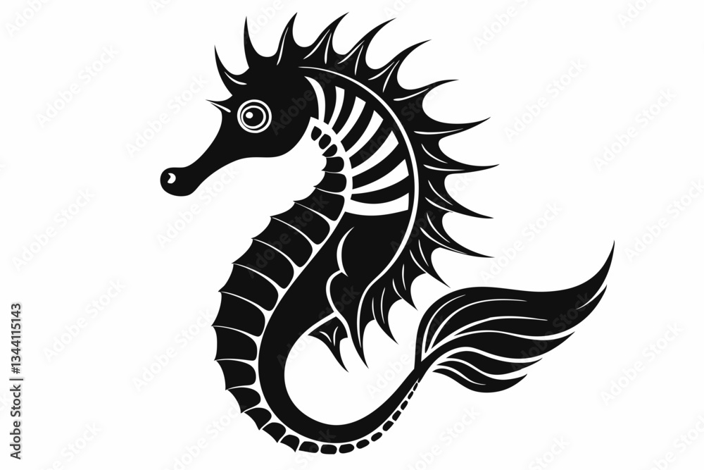 seahorse line art silhouette vector illustration seahorse line art silhouette vector illustration