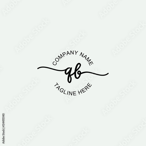 QB Initial Logo Design Vector Template