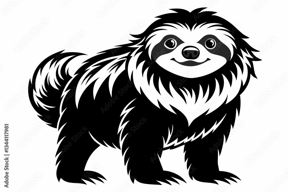 Obraz premium sloth line art silhouette vector illustration