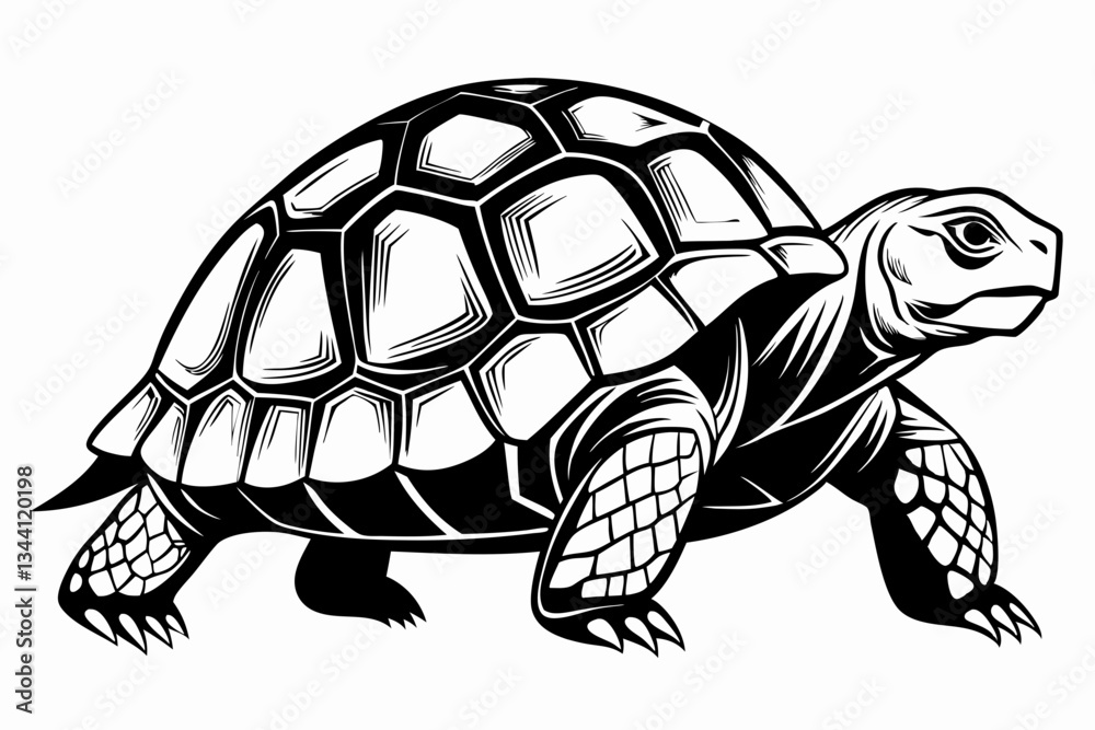 Fototapeta premium tortoise line art silhouette vector illustration