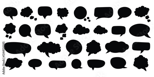 Collection of empty speech bubbles. Comic speech bubble. Retro empty comic bubble. Vector illustration