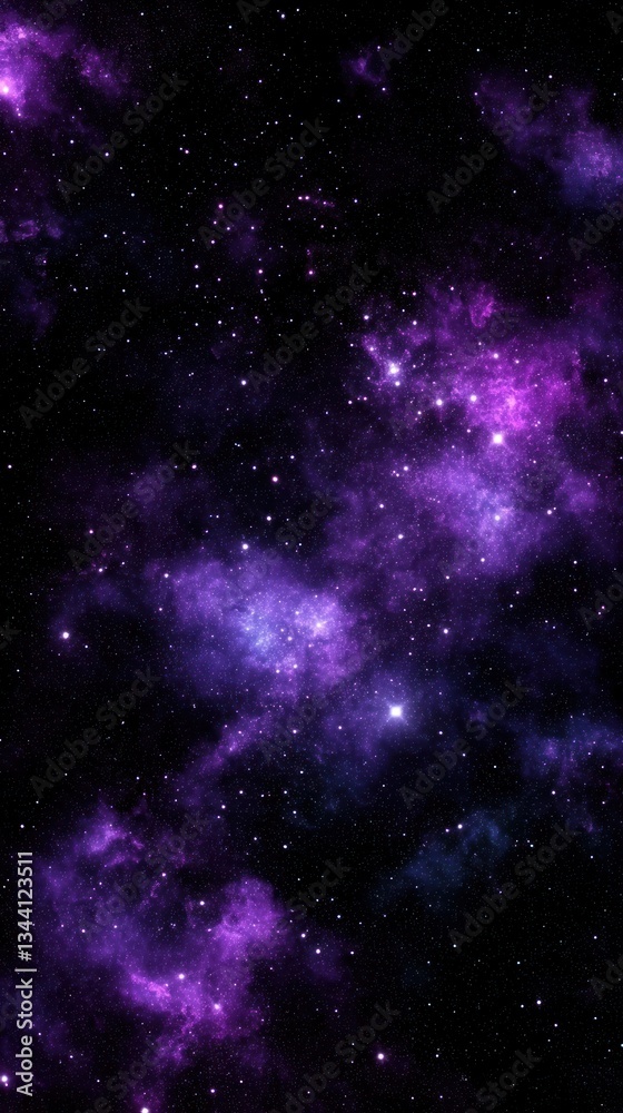 Naklejka premium Purple Galaxy Nebula: Cosmic Wonder