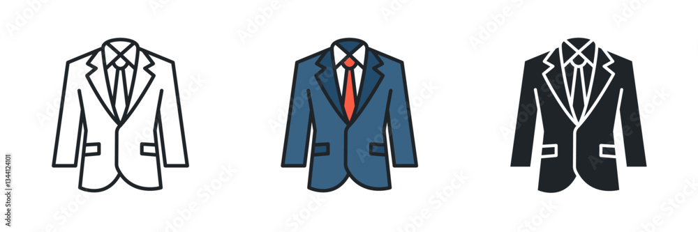 Suit icon symbol vector illustration isolated on white background Suit icon symbol vector illustration isolated on white background