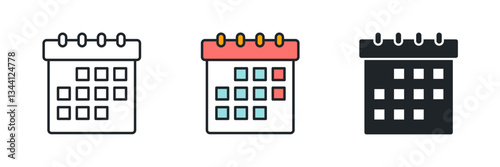 Calendar icon symbol vector illustration isolated on white background