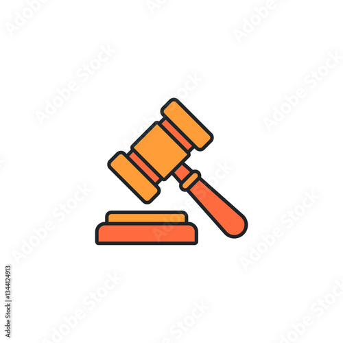 Gavel icon symbol vector illustration isolated on white background