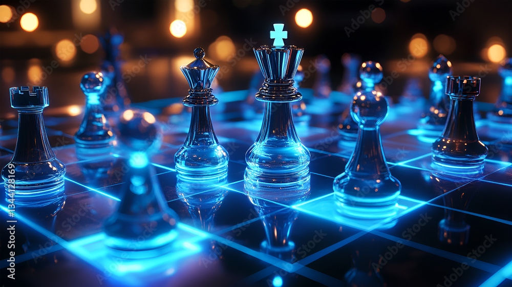 Visually stunning quantum chessboard where pieces shift between dimensions Visually stunning quantum chessboard where pieces shift between dimensions
