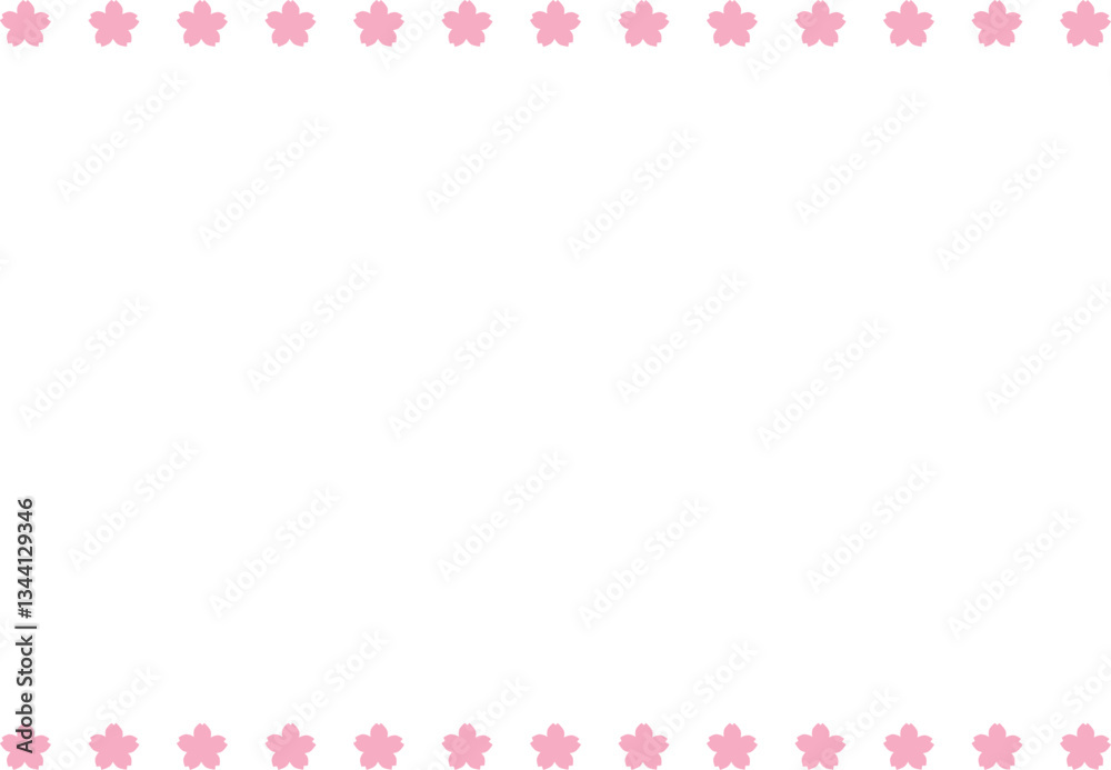 Frame with cherry blossom. Cute, simple, flat, pink. Vector illustration Frame with cherry blossom. Cute, simple, flat, pink. Vector illustration