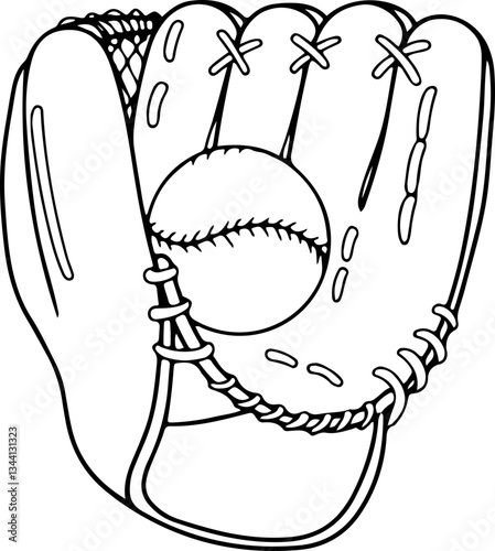 baseball gloves doodle sport