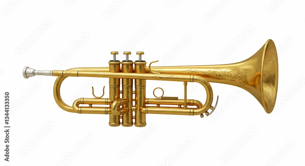 Obraz premium Golden Trumpet Musical Instrument
