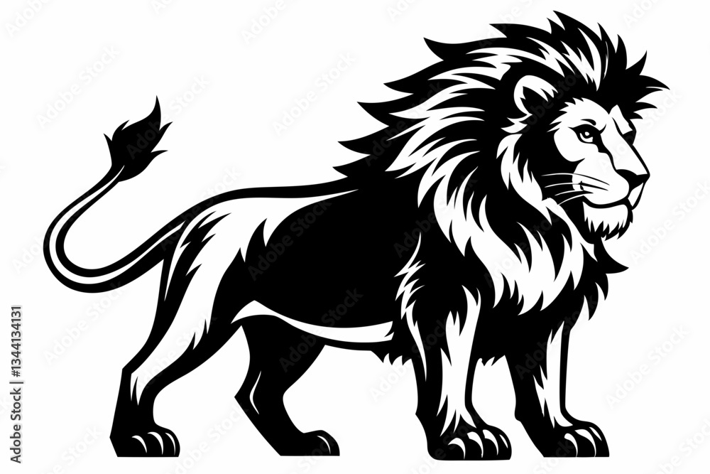 lion line art silhouette vector illustration lion line art silhouette vector illustration