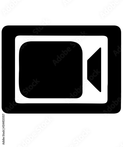Video Call Communication icon for online meeting and virtual conversations