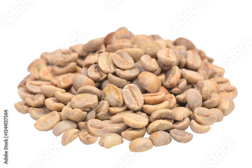 Obraz na płótnie Green coffee beans isolated w salonie