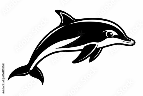 dolphin line art silhouette vector illustration