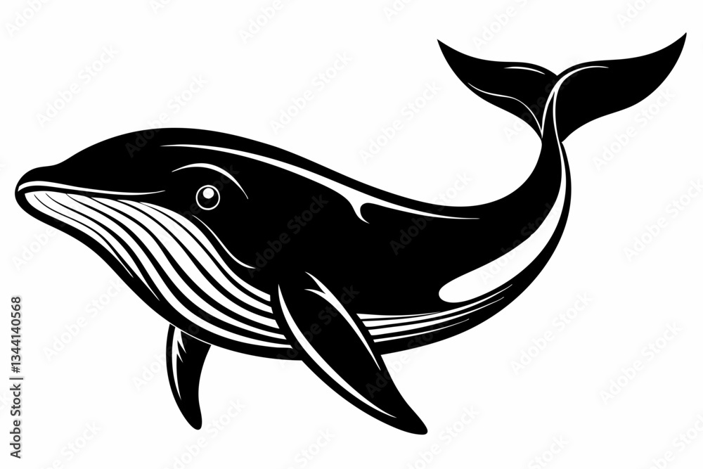 Fototapeta premium whale line art silhouette vector illustration