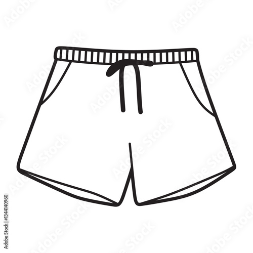 pocket shorts with drawstring simple vector