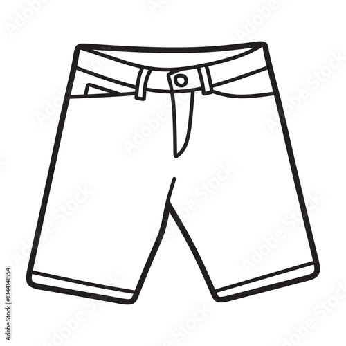 simple shorts, black and white vector
