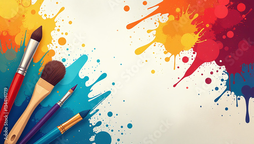 art supplies blended colorful geometric vector design paint tubes artistic