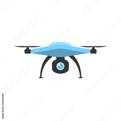 Drone with a camera that can monitor and record from a height. Vector stock illustration