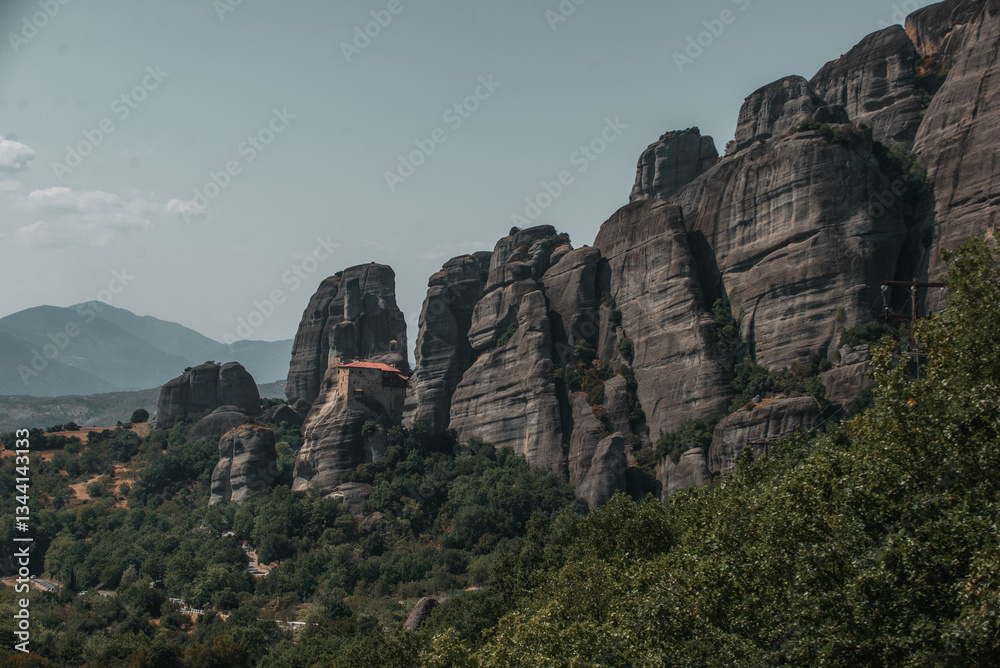 Naklejka premium Meteora Rock Formation in Greece
