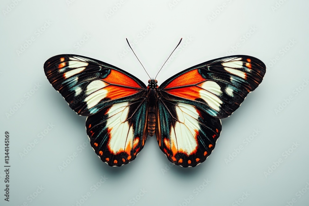 Obraz premium A Colorful Butterfly Exhibits Vivid Wings And Delicate Antennae